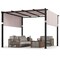 10 x 10 ft Flat Top Pergola with Retractable Canopy for Garden Pool Porch and Backyard